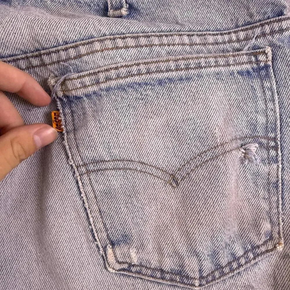 Vintage Levi’s 646 Orange Tab Bell Bottom Jeans Distressed Flare USA 70s 542